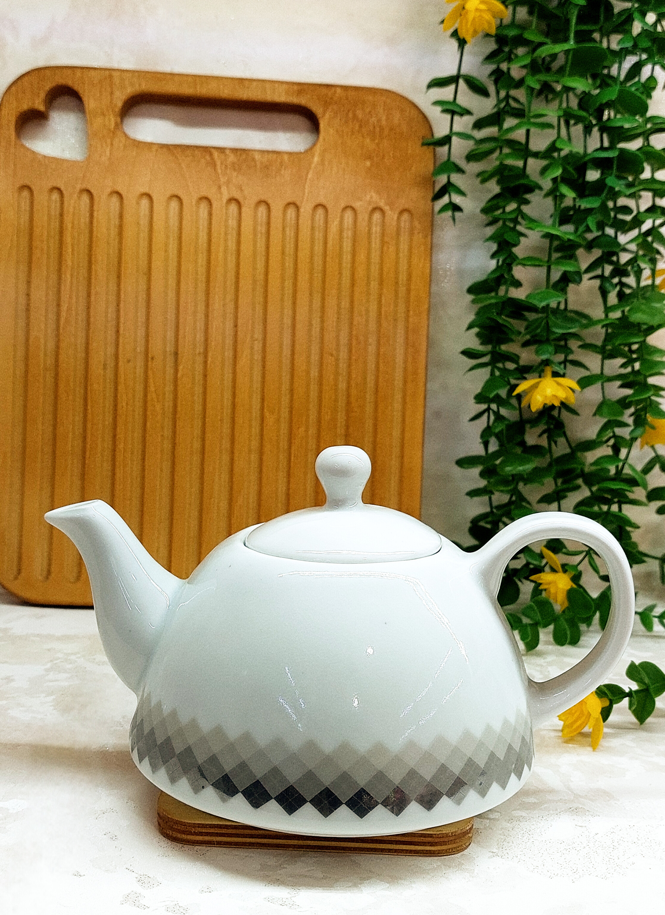 قوری چینی کف صاف
